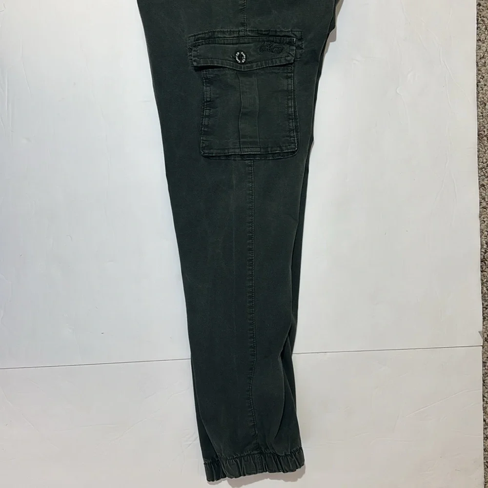 Castro army green Casual Cargo Pant unisex multi pocket utility drawstring waist